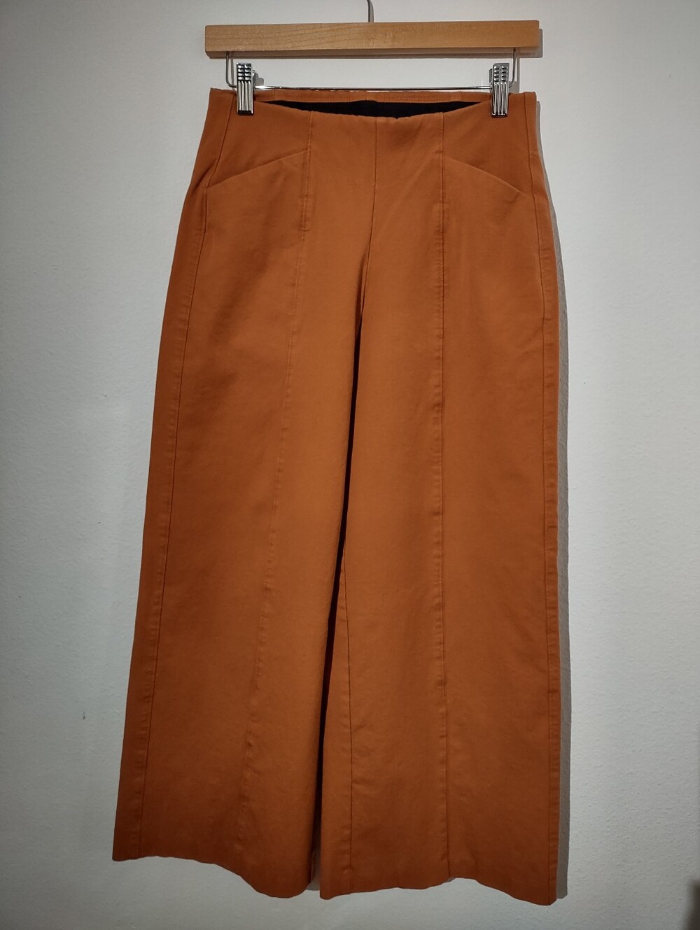 Old Navy Pixie High Rise Wide Leg S Petite Pants Caramel Brown Comfort Waistband